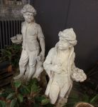 Pair of Early 20th Century Carved Italian Limestone Figures
