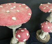 Set of Three Fanciful French Mushroom Clusters