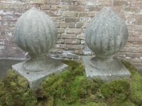 Pair of French Carved Stone Finials