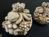 Carved Italian Limestone Fruit Baskets
