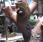 Rustic Stoneware Tree Stump Planter