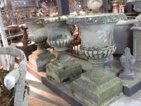 Set of Three Large English Reconsitituted Stone Urns