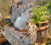 English Cast Stone Bust on Pedestal