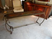 Wrought Iron and Onyx Console