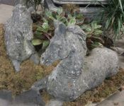 Pair of English Reconstituted Stone Horses
