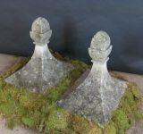 French Carved Stone Finials
