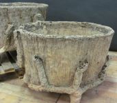 Large Pair of French Faux Bois Planters